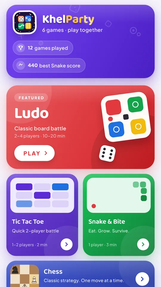 Game hub home screen