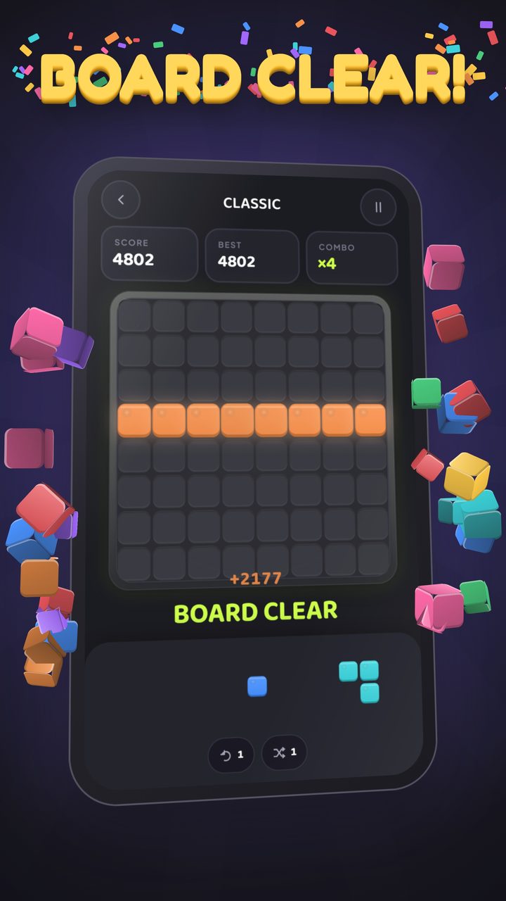 Block puzzle video: combo x3 and a board clear