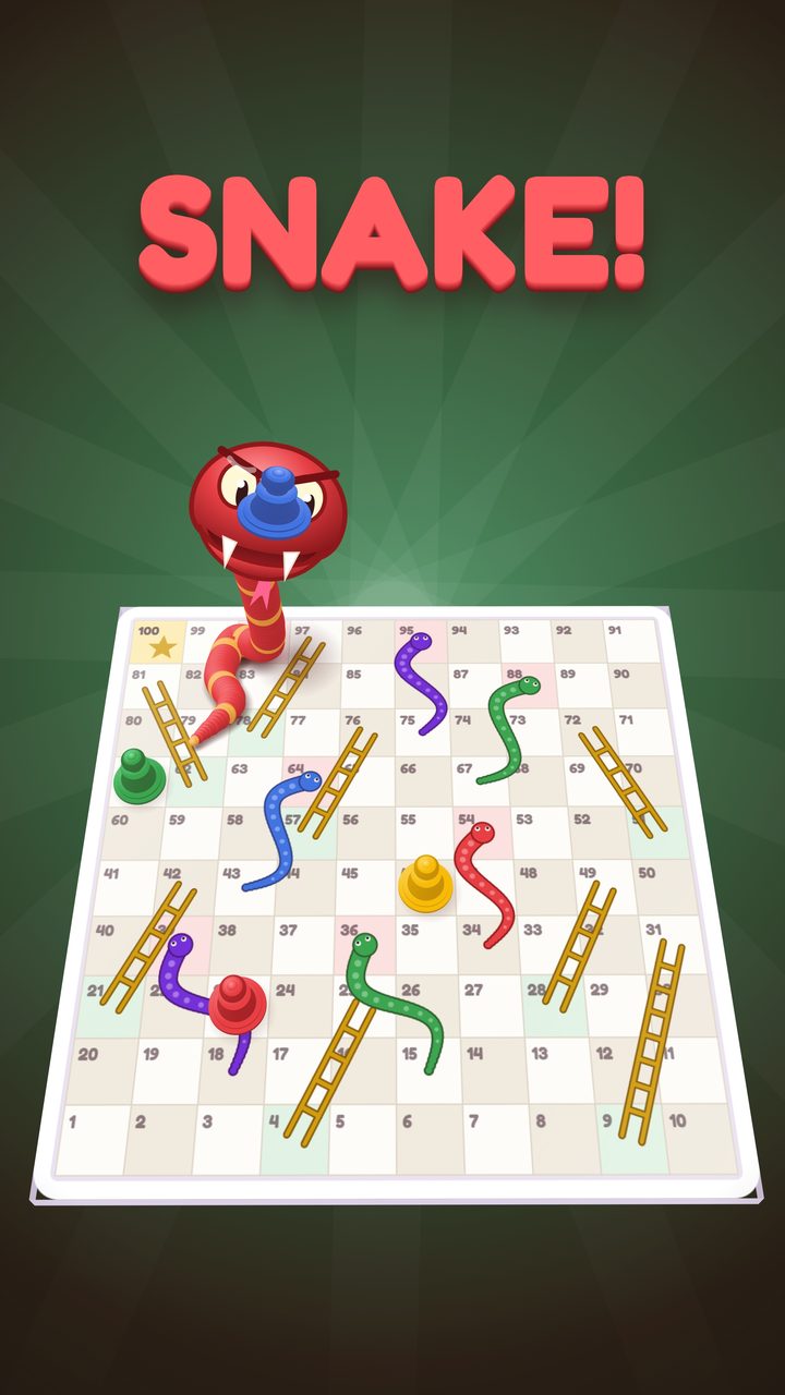 Snake and Ladder game video: ladder to 97, snake on 98