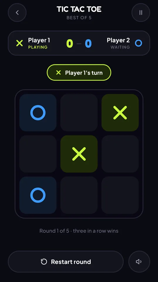 Tic Tac Toe match in progress